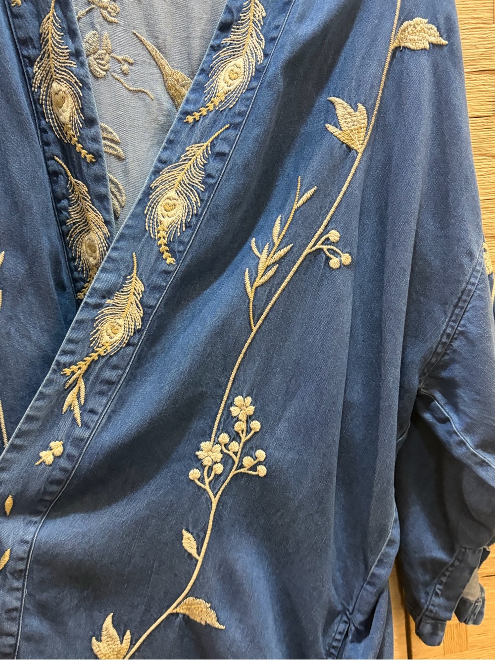 $280 Johnny Was CALIPSO TENCEL KIMONO size XL EUC embroidered bohemian - Picture 5 of 7